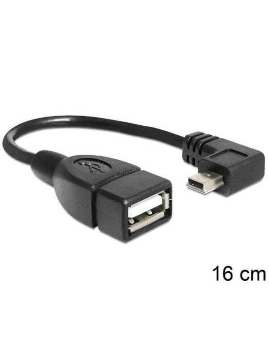 DeLock Cable Mini USB male angled > USB 2.0-A female OTG 16cm Black