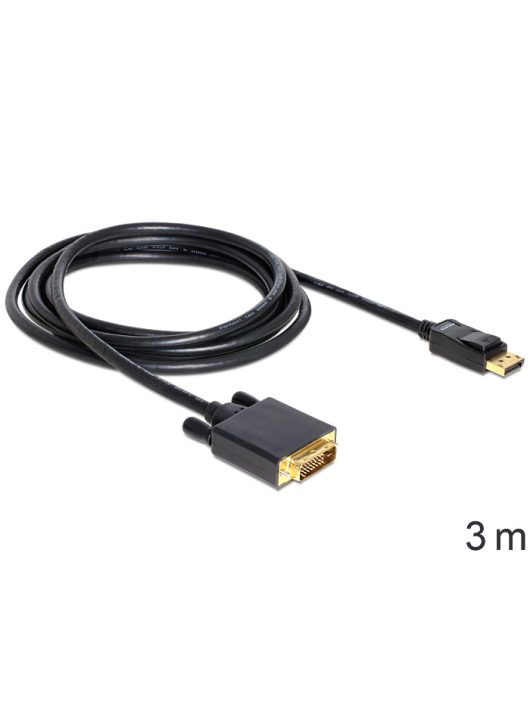 DeLock Cable Displayport 1.3 male > DVI -(24+1) male passive 3m Black