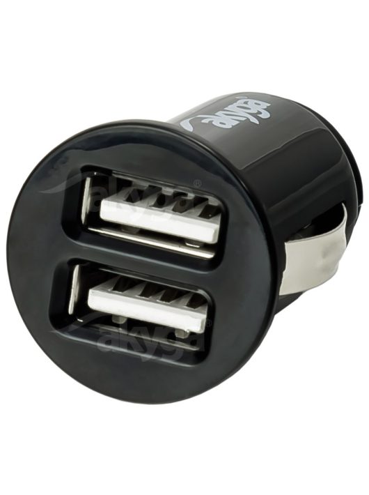 Akyga AK-CH-02 USB Adapter 12-24V/5V/2,1A 2USB Black