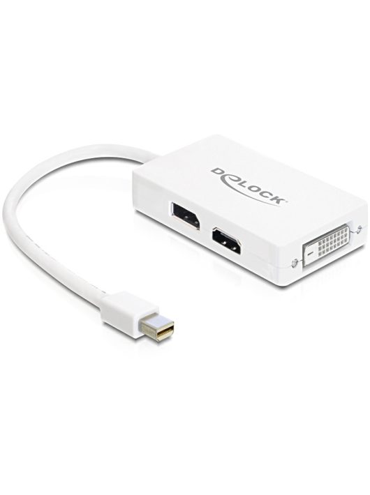 DeLock mini Displayport 1.1 male > Displayport / HDMI / DVI-D (Dual Link) female Passive Adapter White