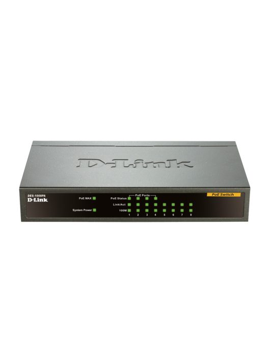 D-Link DES-1008PA 8 Port 10/100Mbps with 4 PoE Desktop Switch 