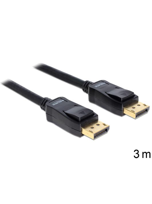 DeLock Displayport 1.2 male/male összekötő kábel 4K 3m 