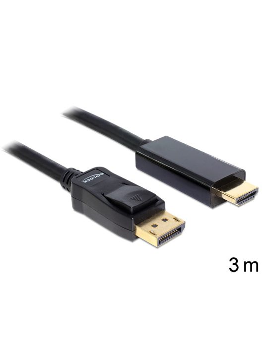 DeLock Displayport apa > HDMI apa kábel 3m