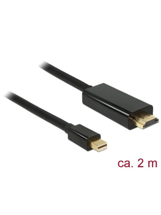 DeLock mini Displayport 1.1 male to HDMI male kábel 2m Black