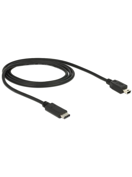 DeLock USB Type-C 2.0 - USB2.0 miniB cable 1m Black