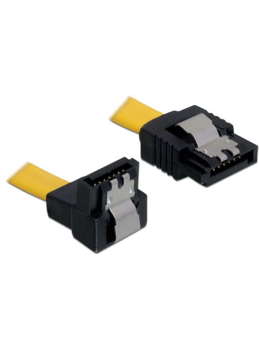 DeLock SATA 6 Gb/s le /egyenes kábel, fém, 30 cm Yellow