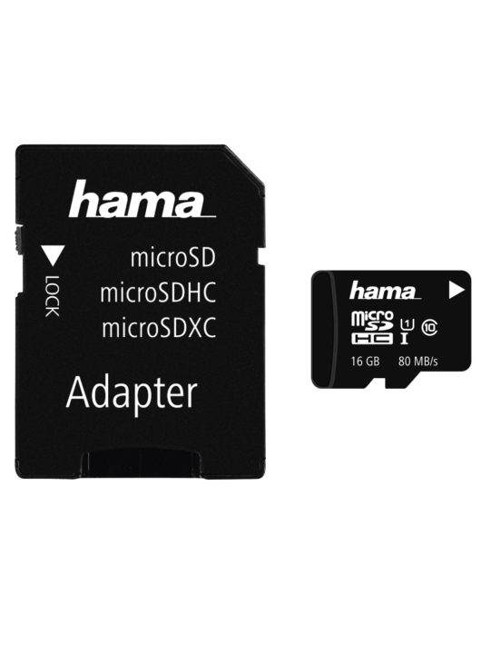 Hama 16GB microSDHC Class 10 UHS-I + adapterrel