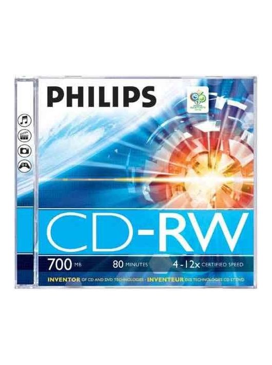 Philips CD-RW 80 12x vastag tok 1db/cs (1-es címke)