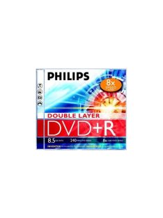   Philips DVD+R 8,5 Gb 8x kétrétegű normál tok (1-es címke)