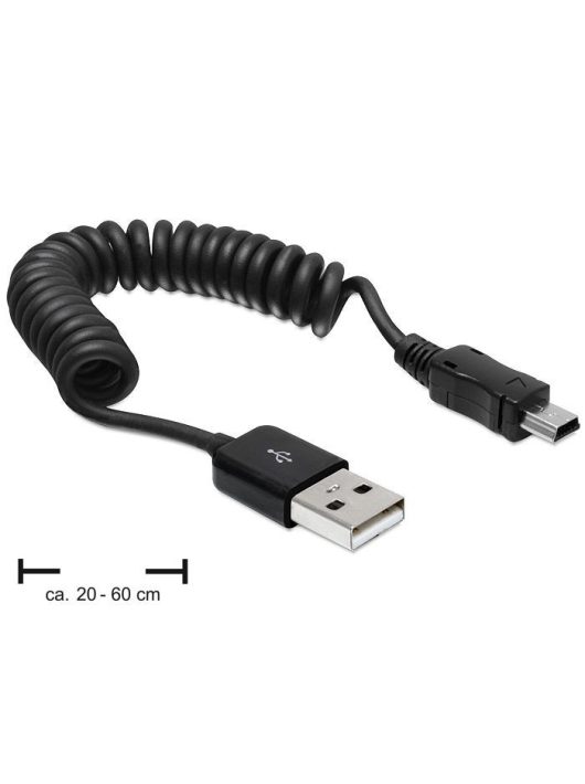 DeLock USB2.0-A apa > USB mini apa spirál kábel