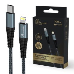   Extralink Smart Life kábel, 27W, USB-C to Lightning, 100 cm, TPE, 9V 3A, fekete