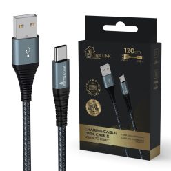   Extralink Smart Life Kabel, 15W, USB-A - USB-C, 120 cm, nylon geflochten, 5V 2,4A/3A, schwarz