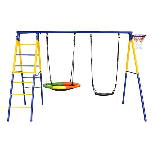 Black Forest Rahmen Schaukel, Vogelnest + Schaukel + Leitern + Korb 271x180x185cm