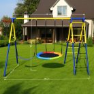 Black Forest Rahmen Schaukel, Vogelnest + Schaukel + Leitern + Korb 271x180x185cm