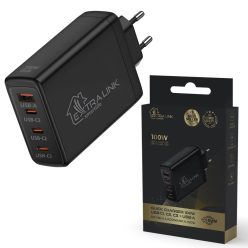  Extralink Smart Life gyors töltő, 100W GaN, töltő, 3x USB-C, 1x USB-A, CHARESL01