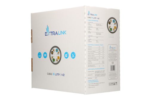 Extralink CAT6 UTP (U/UTP) V2 beltéri, sodort érpár, 305 m