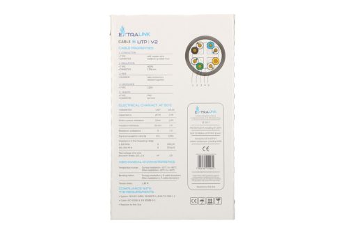 Extralink CAT6 UTP (U/UTP) V2 beltéri, sodort érpár, 305 m