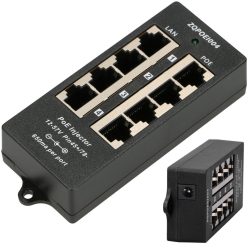 Extralink 4 portos PoE injektor, 4x 100 Mb/s RJ45