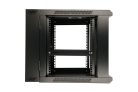 Extralink 12U 600x600 AZH black, rackmount cabinet, wall-mounted, rotating type
