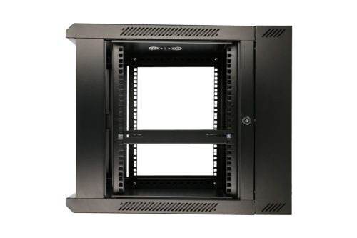 Extralink 12U 600x600 AZH black, rackmount cabinet, wall-mounted, rotating type