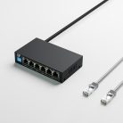 Extralink Krios, PoE kapcsoló, 4x Gigabit PoE/PoE+ port, 2x RJ45 Gigabit uplink, 60W