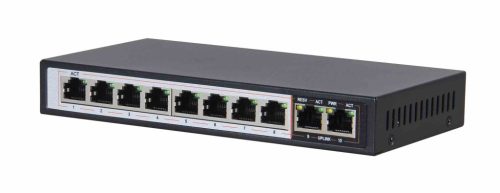 Extralink Perseus, PoE kapcsoló, 8x Gigabit PoE/PoE+, 2x Gigabit RJ45 uplink, 96W