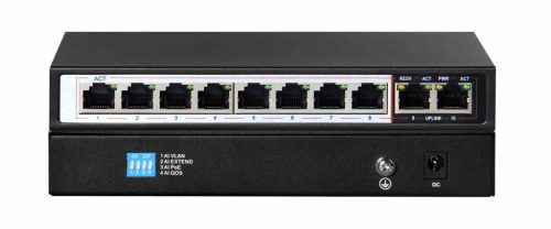 Extralink Perseus, PoE kapcsoló, 8x Gigabit PoE/PoE+, 2x Gigabit RJ45 uplink, 96W