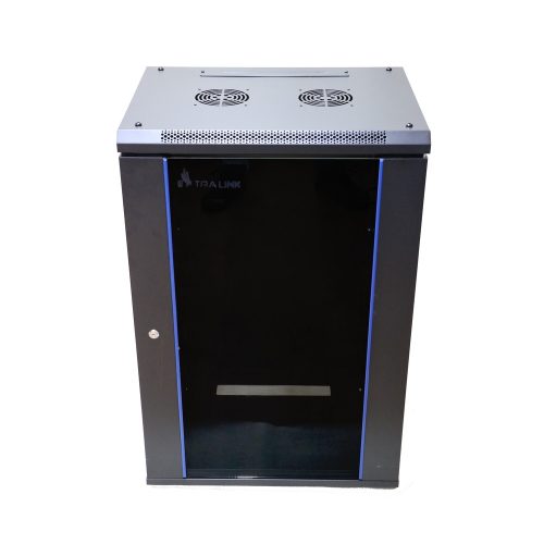 Extralink 18U 600x450 fekete, rack szekrény, fali szerelésű