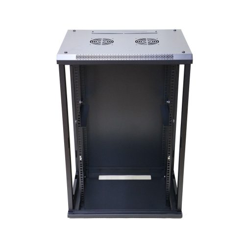 Extralink 18U 600x450 fekete, rack szekrény, fali szerelésű