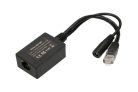 Extralink 1 portos PoE inverter, bemenet: 1x 1000 Mb/s RJ45 csatlakozó, 10-30V, kimenet: 48V