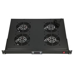   Extralink ventilátor panel, 19", 4 ventilátor, szekrényekhez, termosztáttal