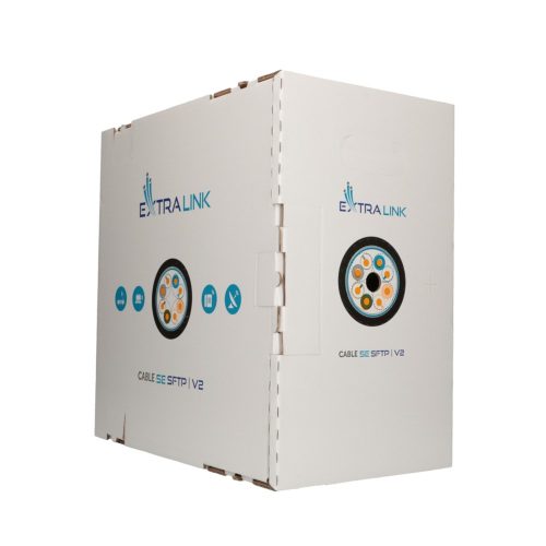 Extralink CAT5e SFTP (SF/UTP) V2 kültéri, sodrott érpár, 305 m