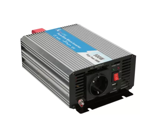 Extralink OPIP-500W, 12V-230V Spannungswandler, 500W/1000W, reine Sinuswelle