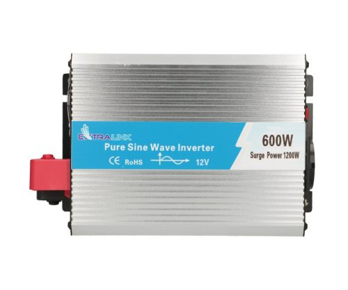 Extralink OPIP-600W, 12V-230V feszültségátalakító, 600W/1200W, tiszta szinuszhullám