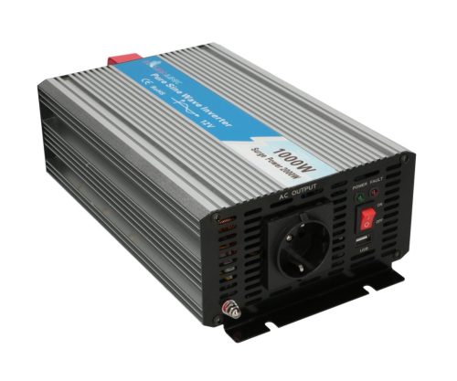 Extralink OPIP-1000W, 12V-230V feszültségátalakító, 1000W/2000W, tiszta szinuszhullám