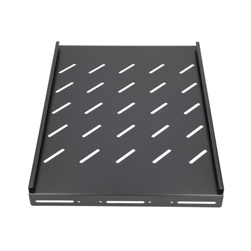 Extralink 1U 350 mm fekete, rögzített polc, 19", 490x360 mm, 600 mm mélységű szekrényekhez