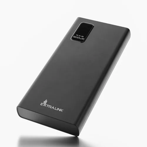 Extralink EPB-067b 10000mAh Black Power Bank, Fast Charging with USB-C Connector.
