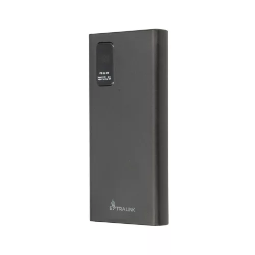 Extralink EPB-067b 10000mAh Black Power Bank, Fast Charging with USB-C Connector.