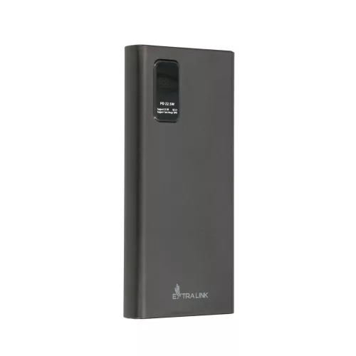 Extralink EPB-067b 10000mAh Black Power Bank, Fast Charging with USB-C Connector.