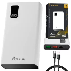   Extralink EPB-067W 10000mAh White, Power Bank, Fast Charging, USB-C