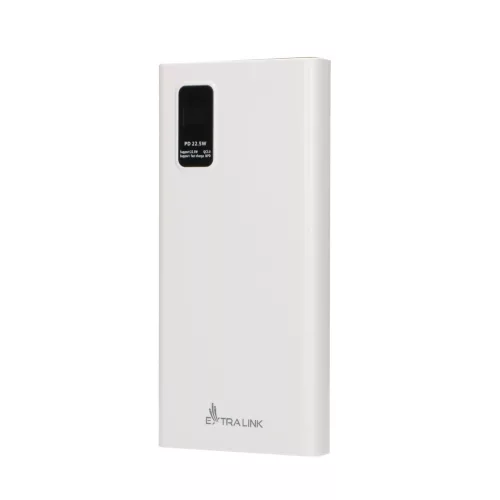 Extralink EPB-067W 10000mAh White, Power Bank, Fast Charging, USB-C