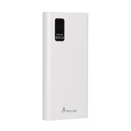 Extralink EPB-067W 10000mAh White, Power Bank, Fast Charging, USB-C