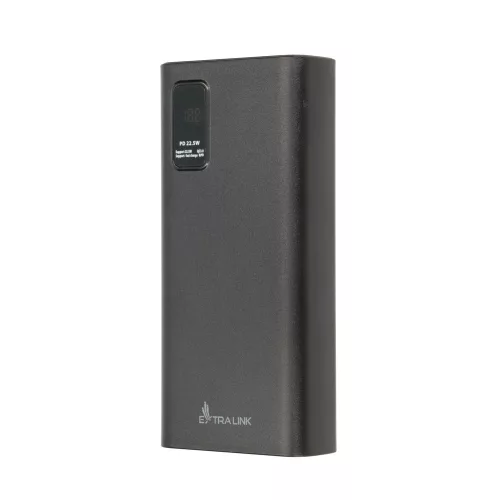 Extralink EPB-068 20000mAh black, powerbank, gyors töltés, USB-C