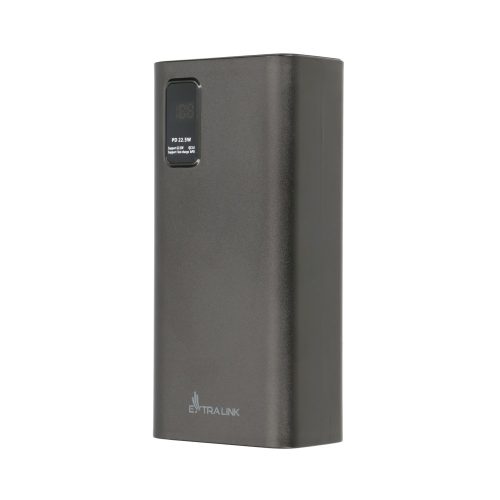 Extralink EPB-069 30000mAh black, powerbank, gyors töltésű, USB-C csatlakozós külső akkumulátor