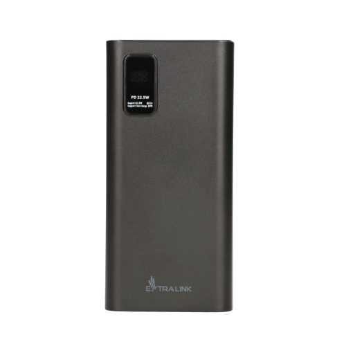 Extralink EPB-069 30000mAh black, powerbank, gyors töltésű, USB-C csatlakozós külső akkumulátor