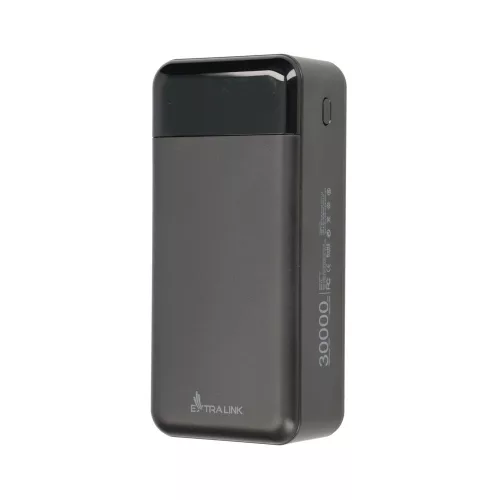 Extralink EPB-124 30000mAh black, powerbank, fast charging, USB-C