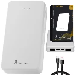 Extralink EPB-078W 10000mAh white, powerbank, USB-C