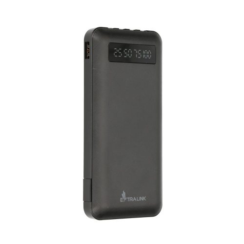 Extralink EPB-083 10000mAh black, powerbank, USB-C connector external battery