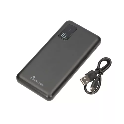 Extralink EPB-098b 10000mAh black, powerbank, USB-C connector power bank