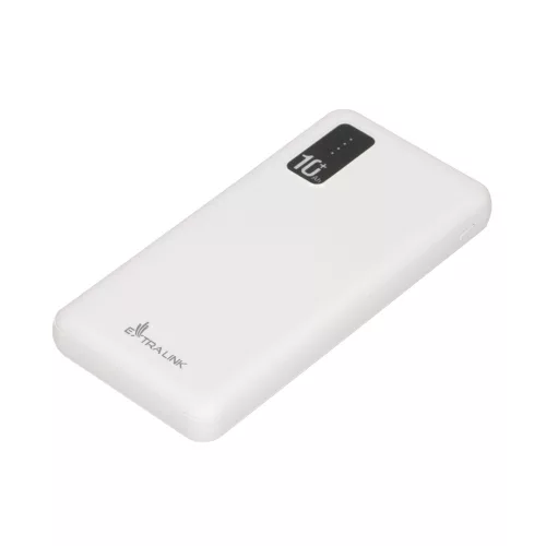 Extralink EPB-098W 10000mAh, white power bank, with USB-C connector.